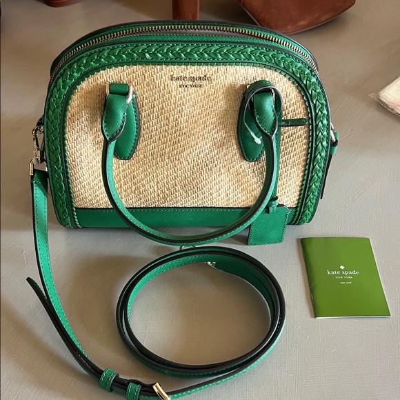 Kate Spade Green and Tan Satchel - Picture 1 of 9